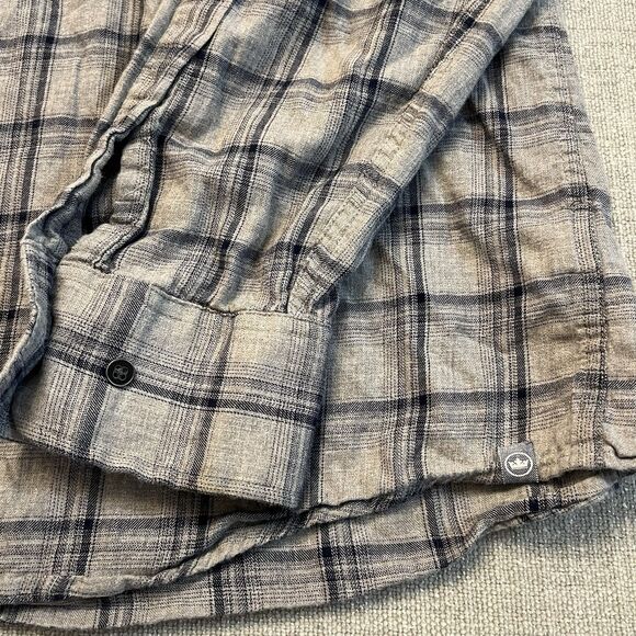 Peter Millar Flannel Shirt Men XL Gray Plaid Casual Lightweight Soft Breathable - Picture 6 of 10